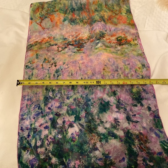 Monet inspired silk scarf-NWOT - Picture 6 of 8